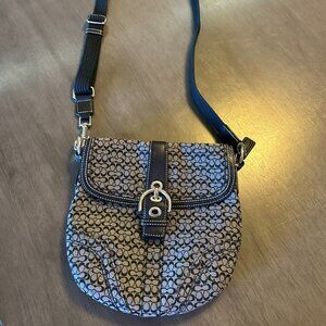 Authentic Coach Black & Gray Crossbody Bag